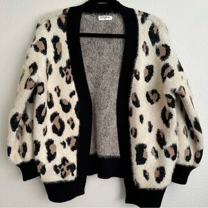 Storia Leopard Print Cardigan Sweater